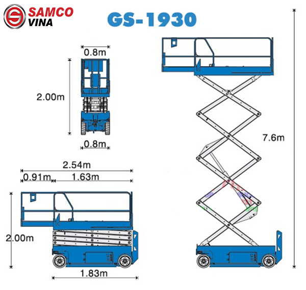 cấu tạo xe nâng cắt kéo