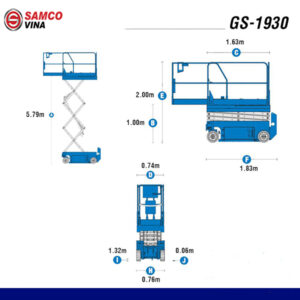 kích thước xe nâng cắt kéo